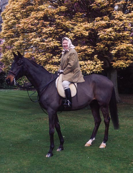 Her Majesty riding her favourite hourse 'Sanction', 2002